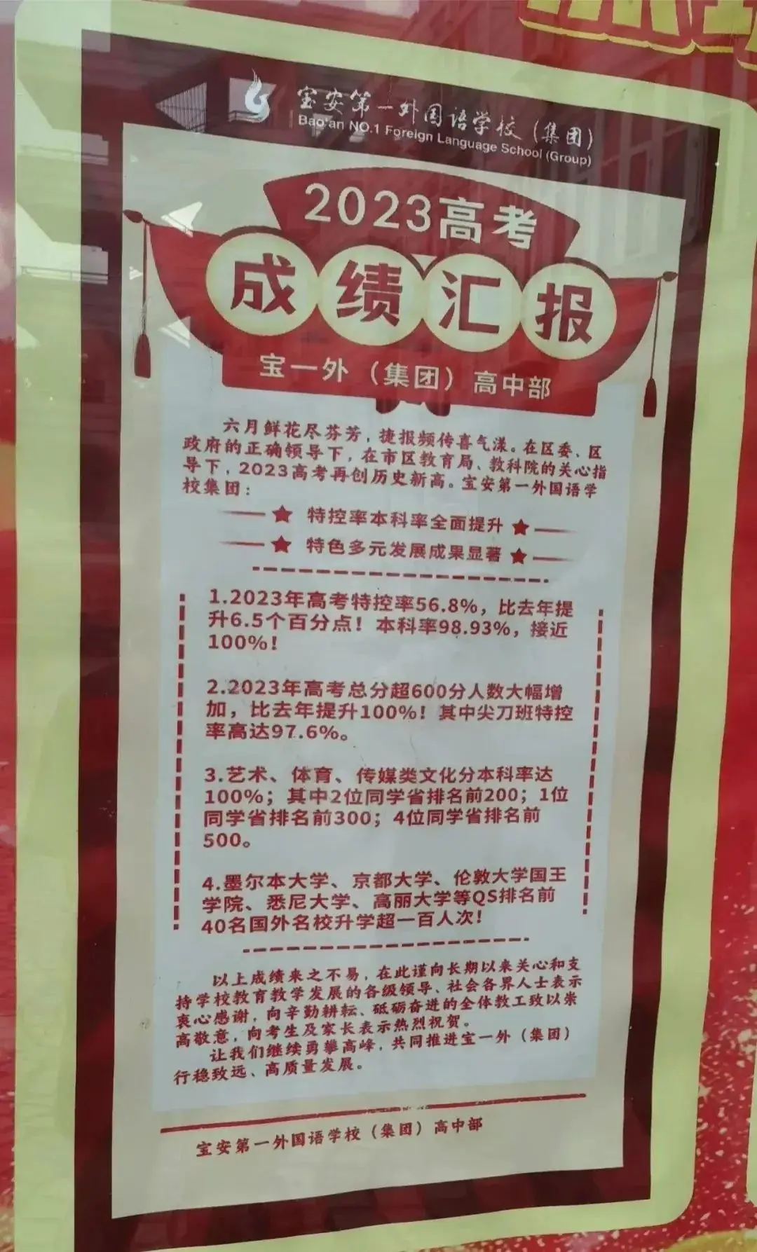 深圳37所公办高中2023年高考成绩汇总 第57张 深圳37所公办高中2023年高考成绩汇总 第57张