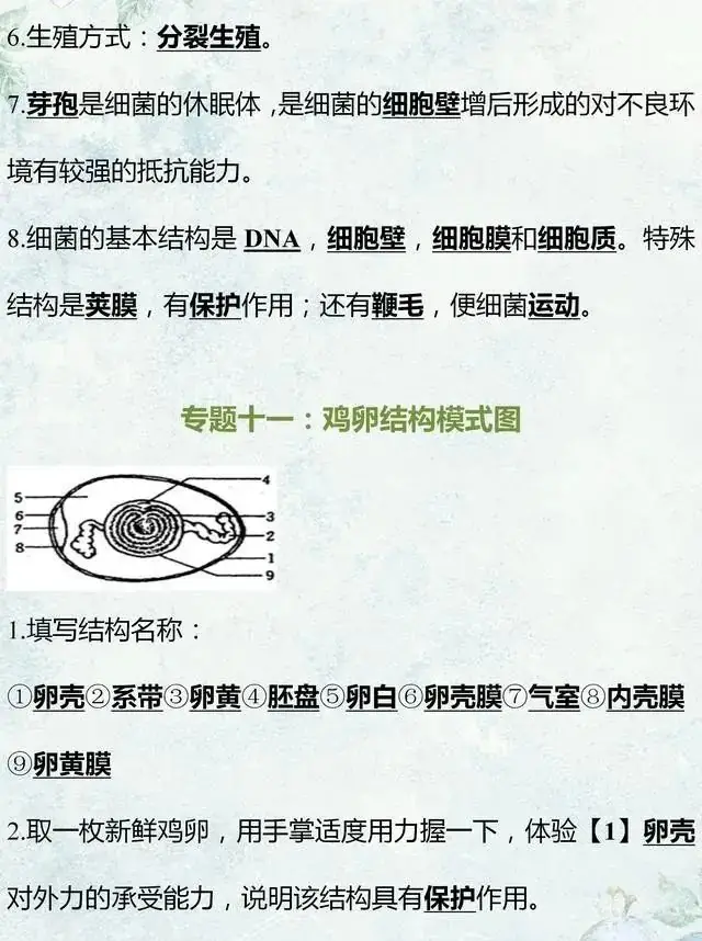 中考生物专题复习:识图作答专项练习,打印吃透,考试不丢分! 第18张