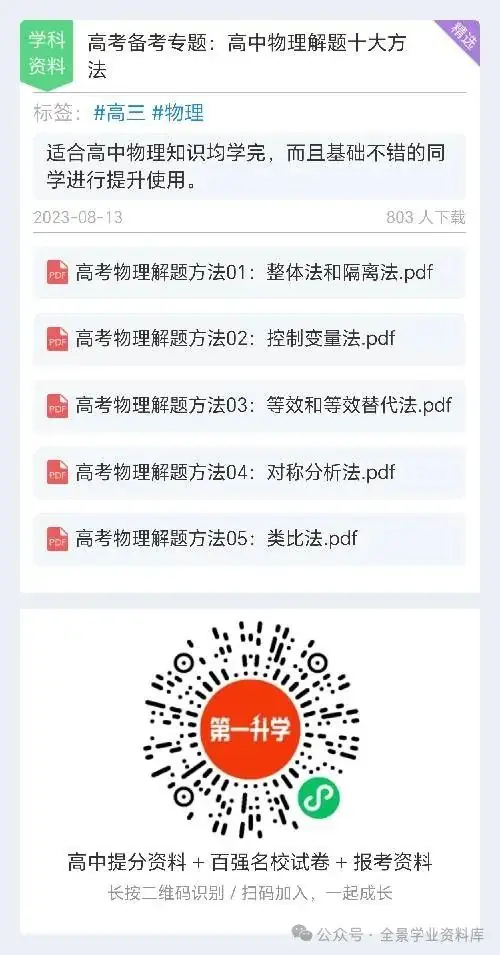 【限时免费】高考备考专题:高中物理解题十大方法-第5张图片-四季读书网 【限时免费】高考备考专题:高中物理解题十大方法-第5张图片-四季读书网