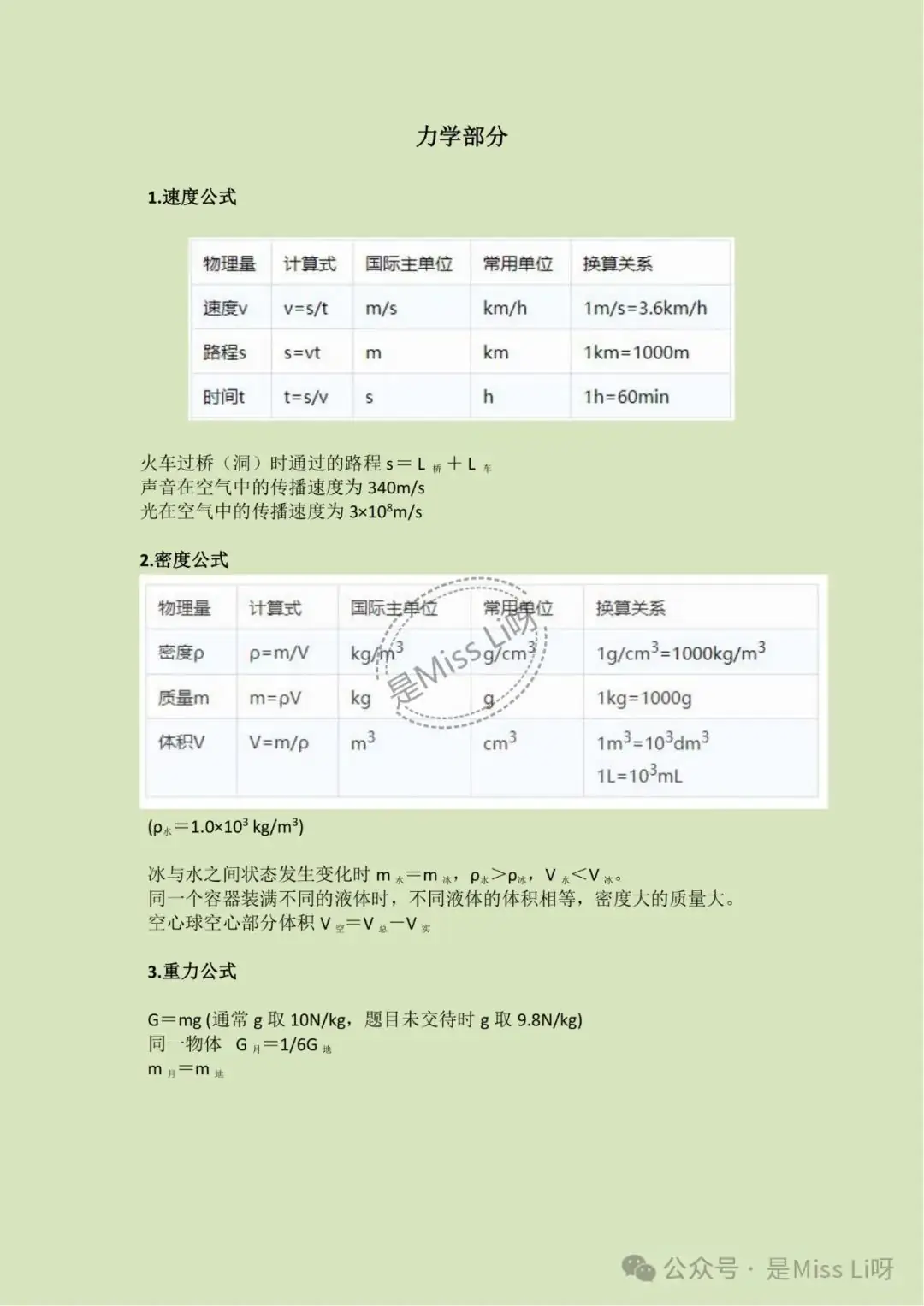 中考提分|2024年中考物理必备公式,宝子们快给我背吧,资料可打印-第1张图片-四季读书网