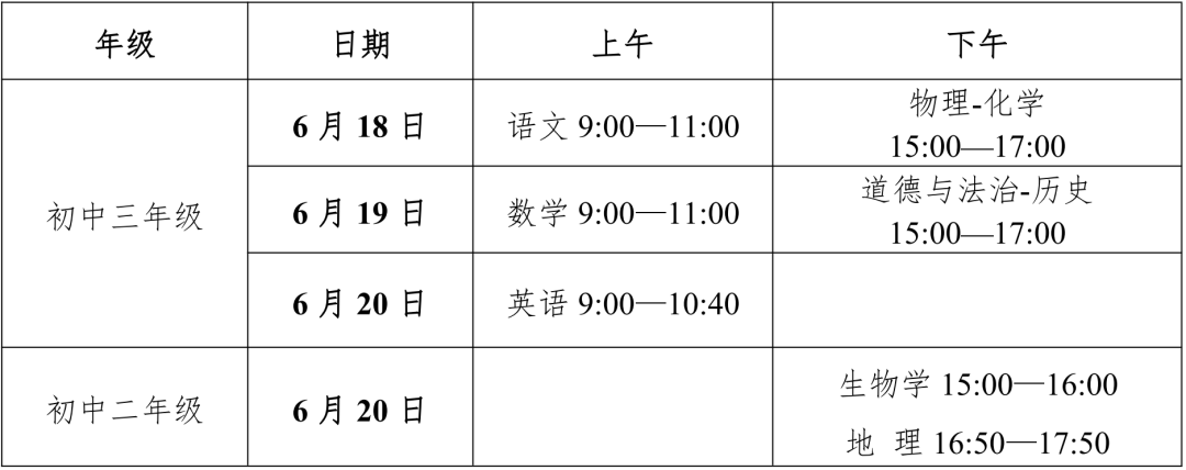 6月18日—20日中考!这些信息请关注-第1张图片-四季读书网