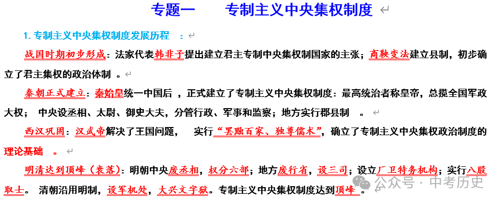 2024年中考历史二轮专题知识清单 第3张 2024年中考历史二轮专题知识清单 第3张
