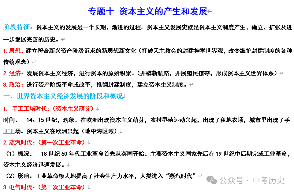 2024年中考历史二轮专题知识清单 第16张 2024年中考历史二轮专题知识清单 第16张