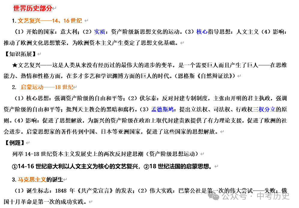 2024年中考历史二轮专题知识清单 第21张 2024年中考历史二轮专题知识清单 第21张