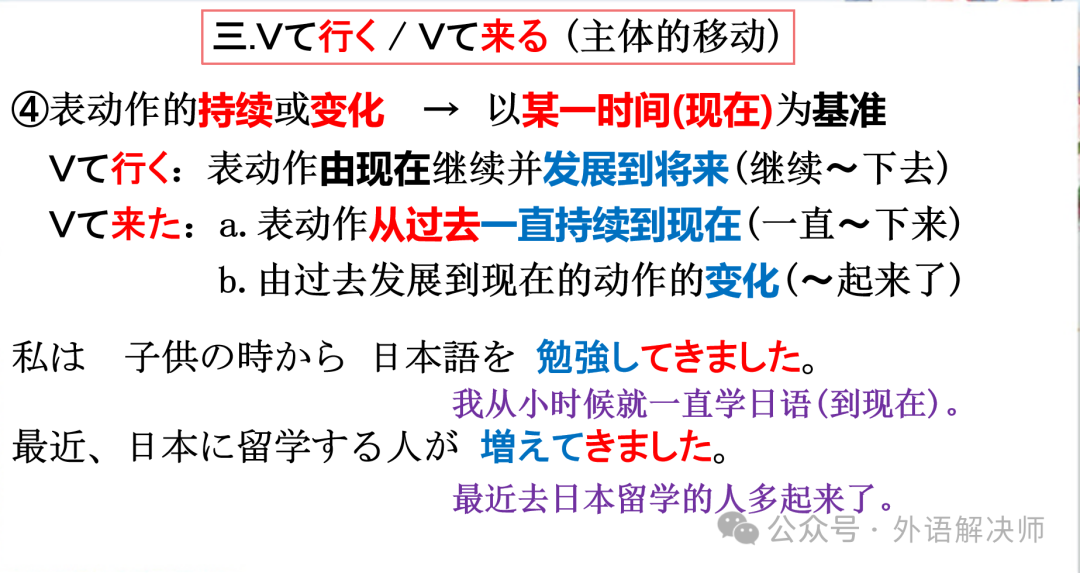 高考日语考点:て行く&てくる五种用法-第4张图片-四季读书网