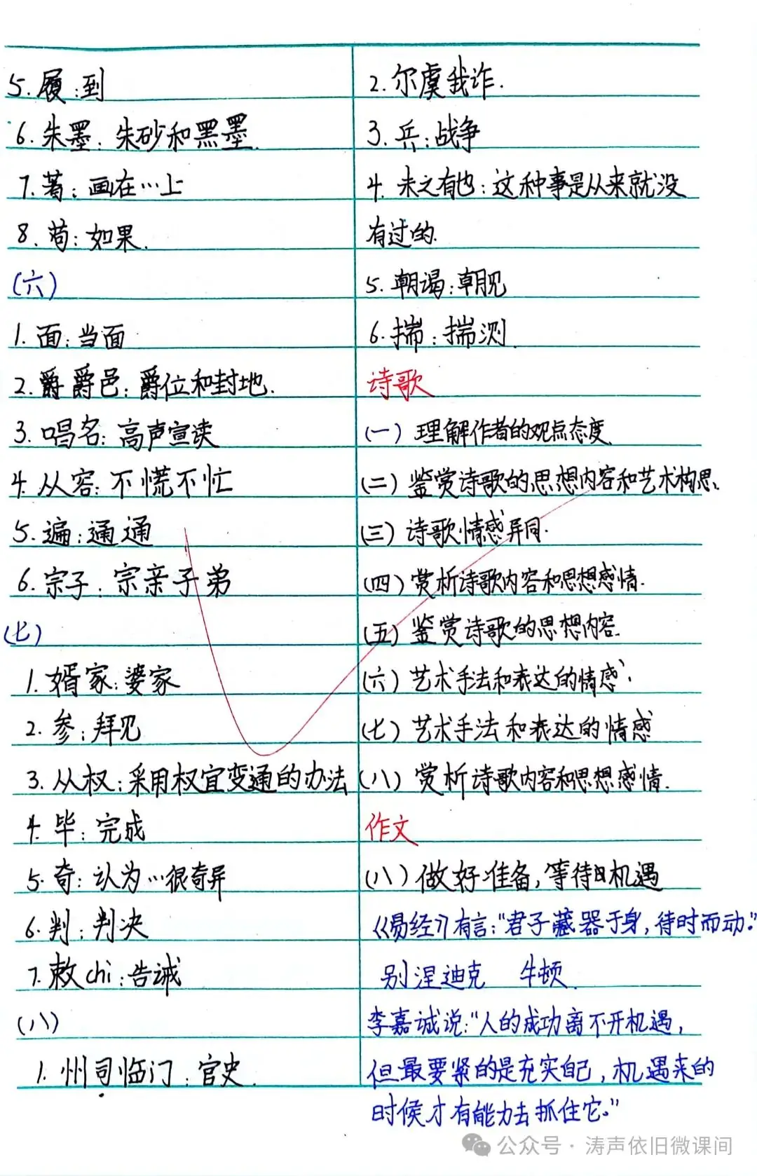 2024高考倒计时第55天:三考一冲第一阶段优秀笔记展览.向着高考,我们加油!-第33张图片-四季读书网