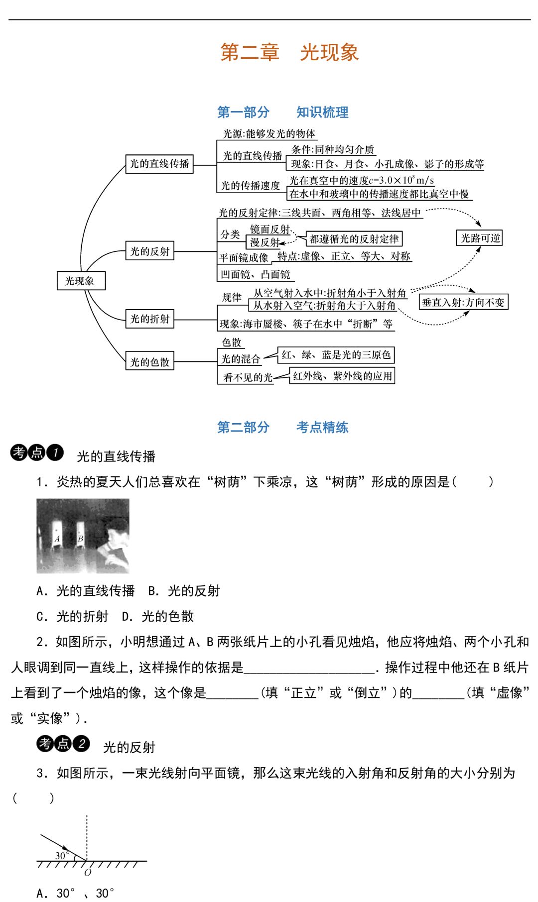 中考物理知识点梳理+考点精练+重难点突破(可打印)-第8张图片-四季读书网 中考物理知识点梳理+考点精练+重难点突破(可打印)-第8张图片-四季读书网