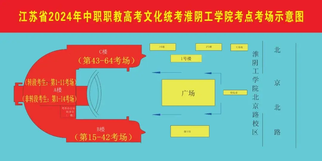 江苏省2024年中职职教高考文化统考淮安市考点考场分布 第6张 江苏省2024年中职职教高考文化统考淮安市考点考场分布 第6张