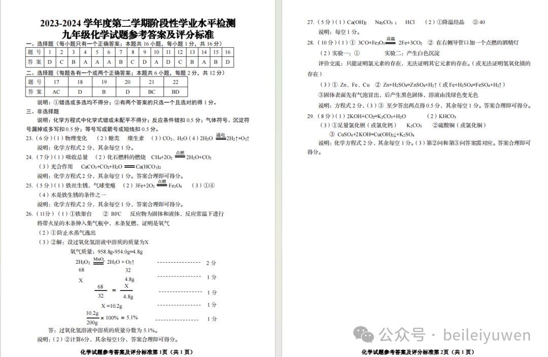 青岛中考一模化学真题+解析-第13张图片-四季读书网 青岛中考一模化学真题+解析-第13张图片-四季读书网
