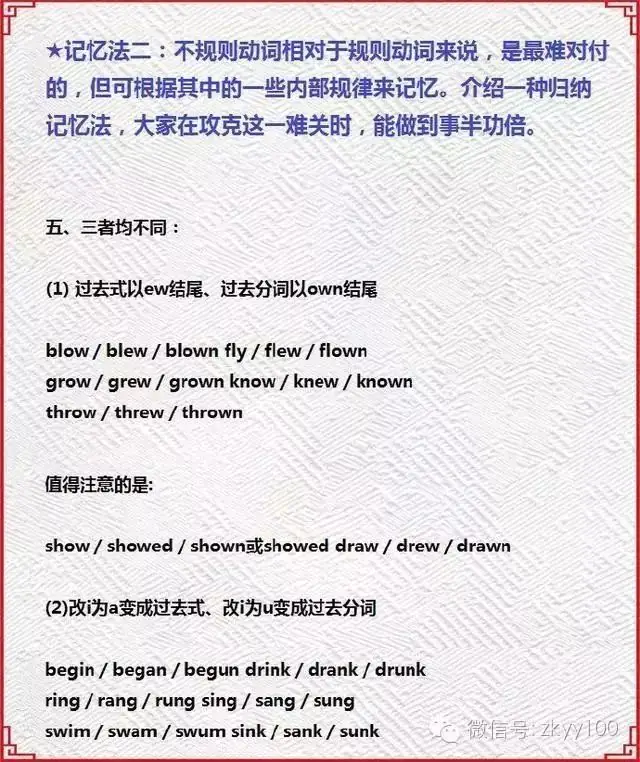 中考英语必考的93个不规则动词变化及其记忆方法-第13张图片-四季读书网
