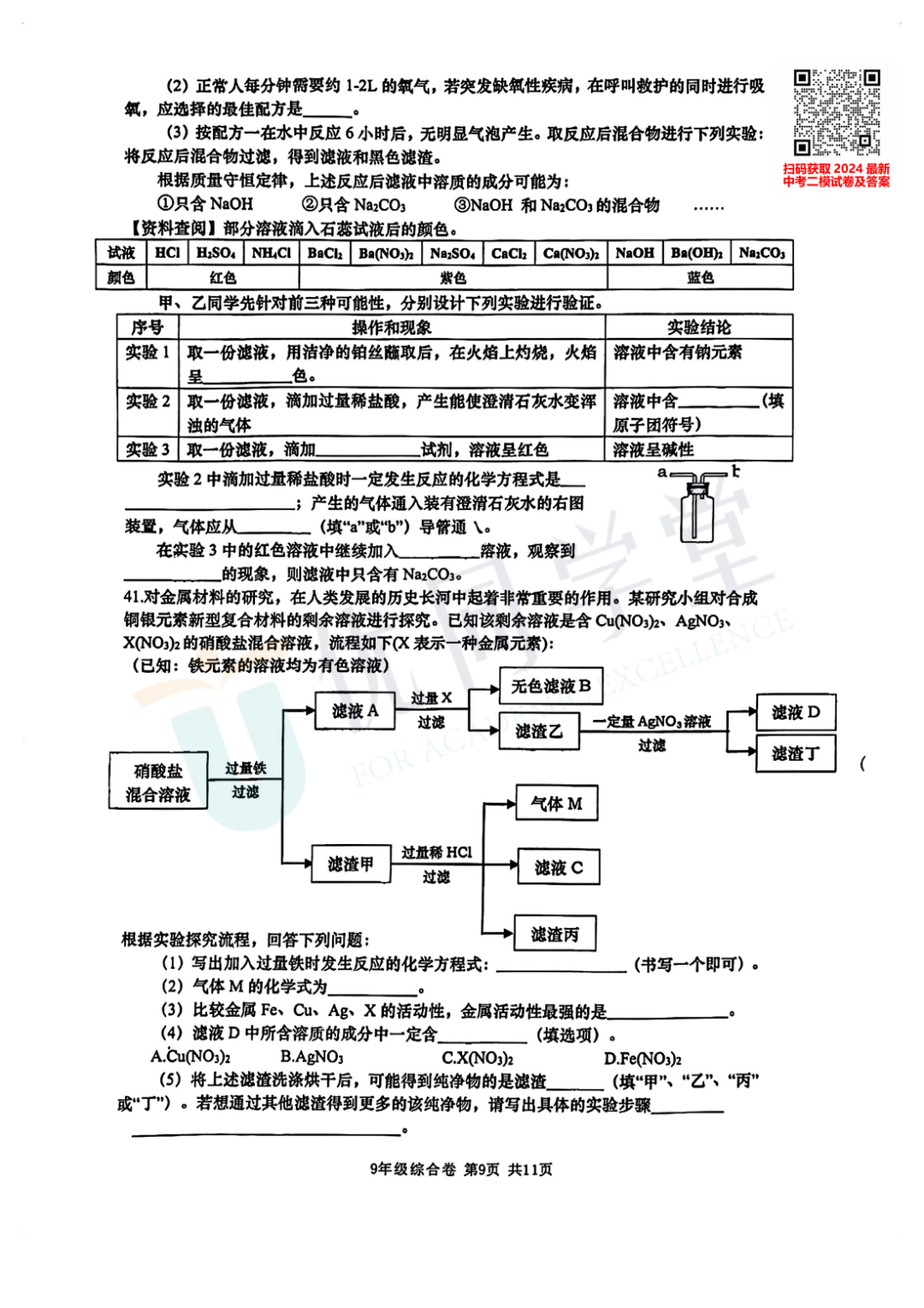 2024上海中考二模金山区语文、英语、物化跨学科试卷及答案-第26张图片-四季读书网
