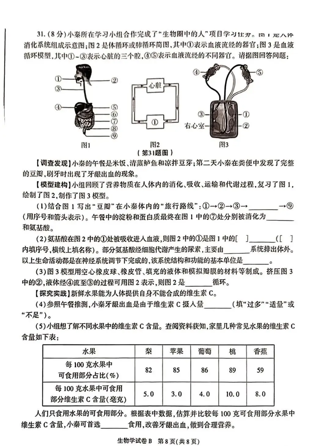 2023陕西中考试卷及答案汇总【生物篇】!-第10张图片-四季读书网