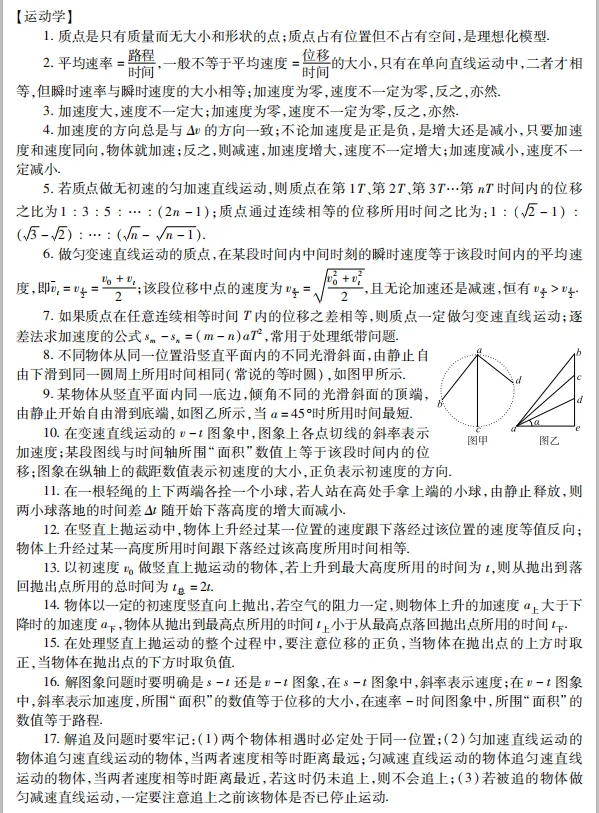 高考物理125个核心知识点归纳!-第1张图片-四季读书网