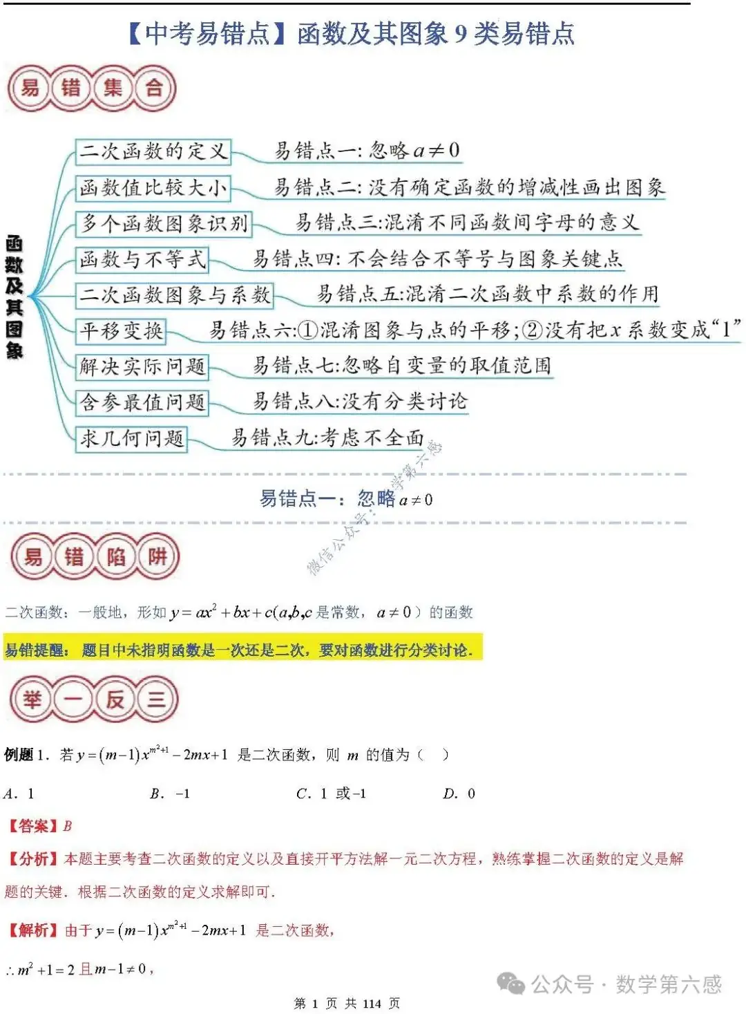【中考2024】函数及其图象9类易错点-第1张图片-四季读书网 【中考2024】函数及其图象9类易错点-第1张图片-四季读书网
