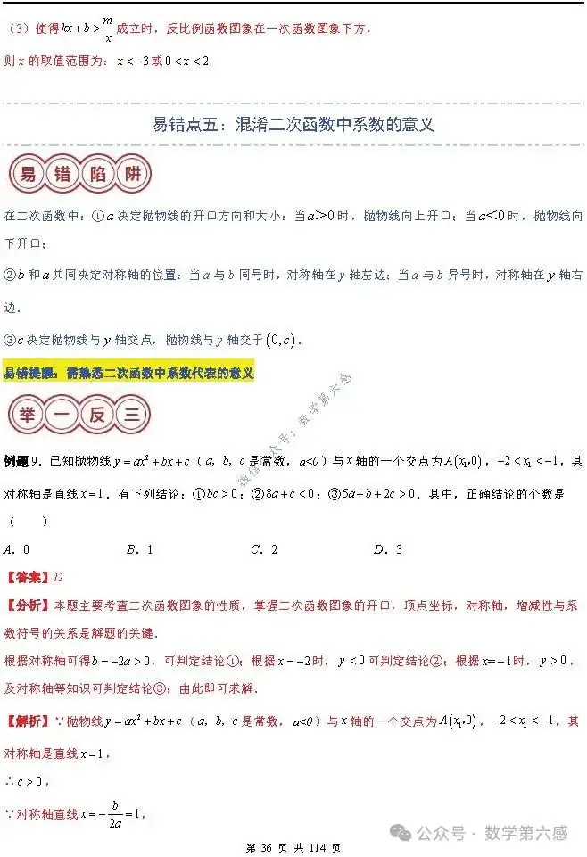 【中考2024】函数及其图象9类易错点-第36张图片-四季读书网 【中考2024】函数及其图象9类易错点-第36张图片-四季读书网