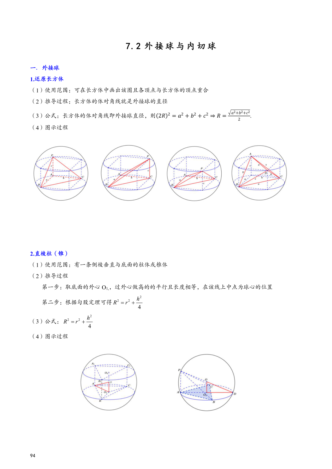 高考百日冲刺—立体几何与空间向量知识点大总结 第3张 高考百日冲刺—立体几何与空间向量知识点大总结 第3张
