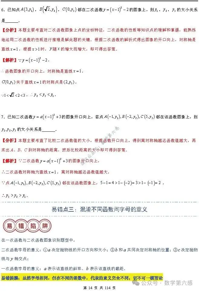 【中考2024】函数及其图象9类易错点-第14张图片-四季读书网 【中考2024】函数及其图象9类易错点-第14张图片-四季读书网