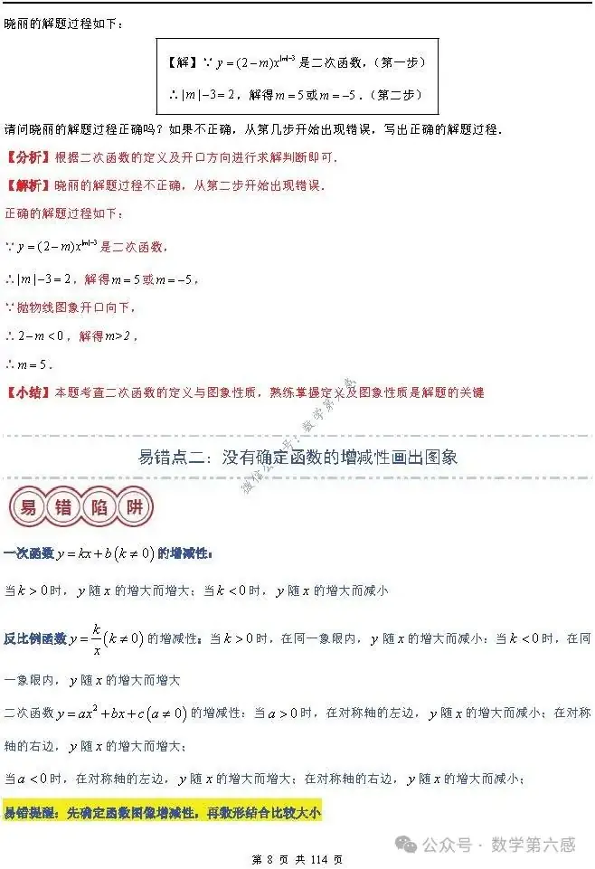 【中考2024】函数及其图象9类易错点-第8张图片-四季读书网 【中考2024】函数及其图象9类易错点-第8张图片-四季读书网