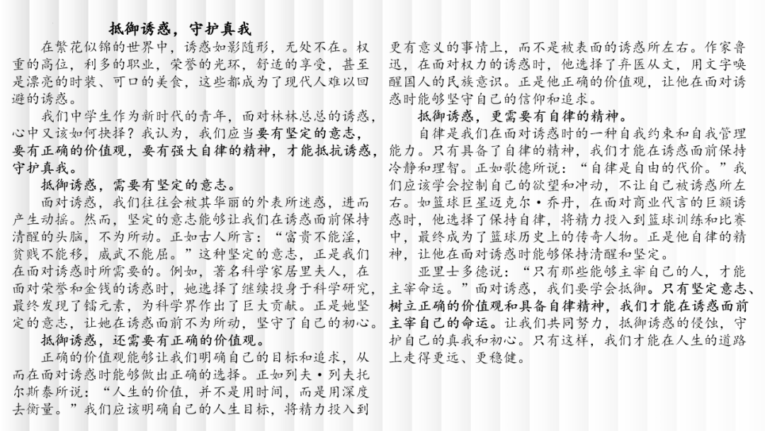 高考二轮复习之考场议论文写作 第12张 高考二轮复习之考场议论文写作 第12张