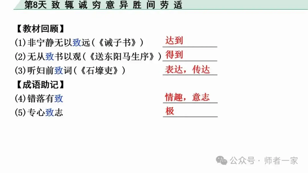 【免费领】2024中考语文总复习160个文言实词一遍过(第8天) 第4张 【免费领】2024中考语文总复习160个文言实词一遍过(第8天) 第4张