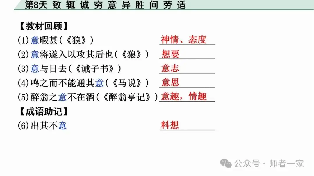 【免费领】2024中考语文总复习160个文言实词一遍过(第8天) 第10张 【免费领】2024中考语文总复习160个文言实词一遍过(第8天) 第10张