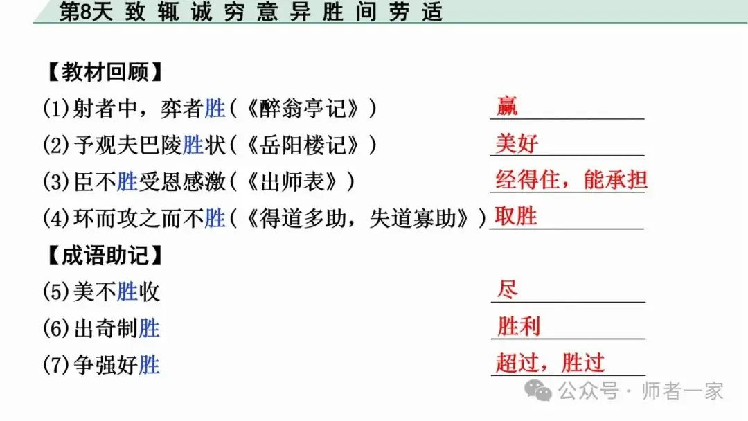 【免费领】2024中考语文总复习160个文言实词一遍过(第8天) 第13张 【免费领】2024中考语文总复习160个文言实词一遍过(第8天) 第13张
