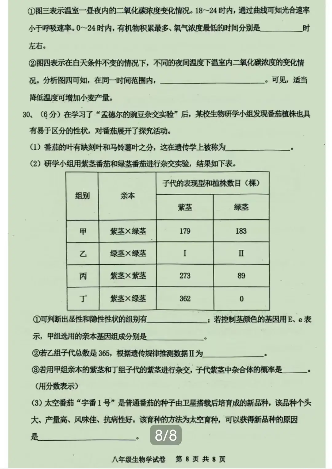 中考生物 | 2024河北省唐山市路南区八年级学考模拟题含答案 第13张 中考生物 | 2024河北省唐山市路南区八年级学考模拟题含答案 第13张