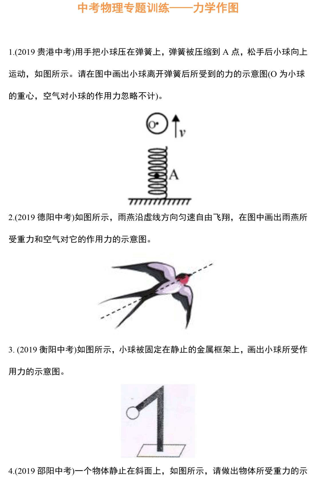 【中考物理】专题训练—力学作图题,这88道精选作图题一定要做! 第1张 【中考物理】专题训练—力学作图题,这88道精选作图题一定要做! 第1张