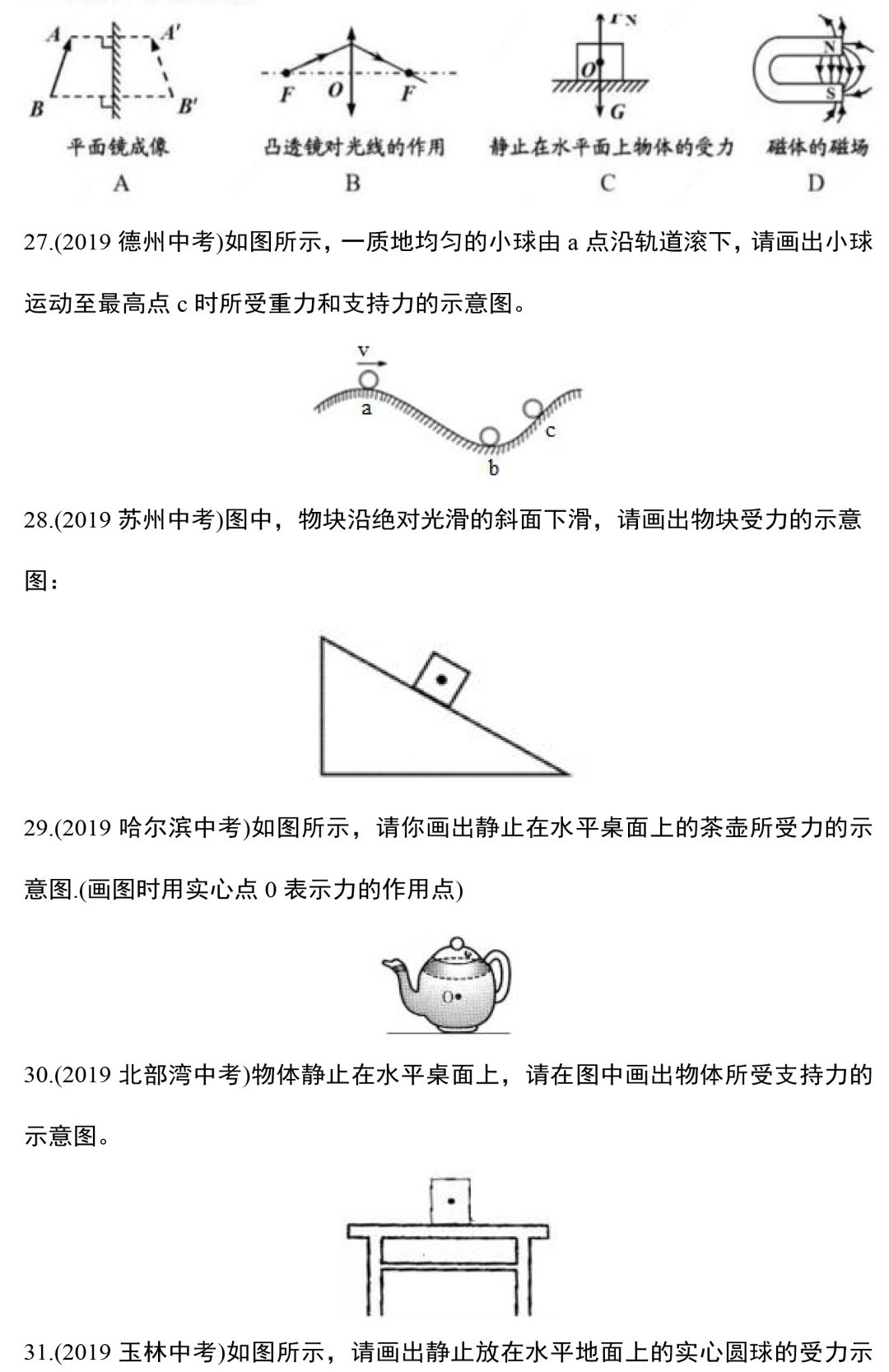 【中考物理】专题训练—力学作图题,这88道精选作图题一定要做! 第7张 【中考物理】专题训练—力学作图题,这88道精选作图题一定要做! 第7张