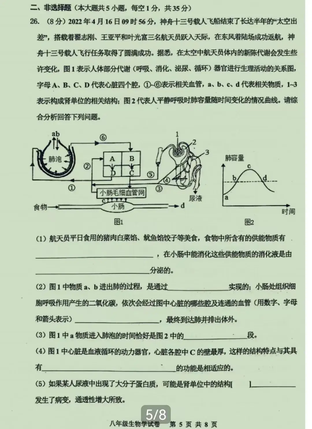 中考生物 | 2024河北省唐山市路南区八年级学考模拟题含答案 第9张 中考生物 | 2024河北省唐山市路南区八年级学考模拟题含答案 第9张