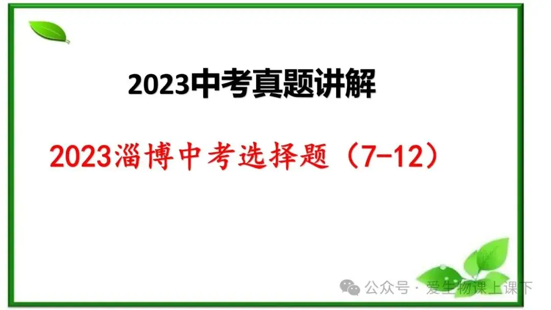 2023中考真题讲解----淄博2023选择题7-12-第6张图片-四季读书网