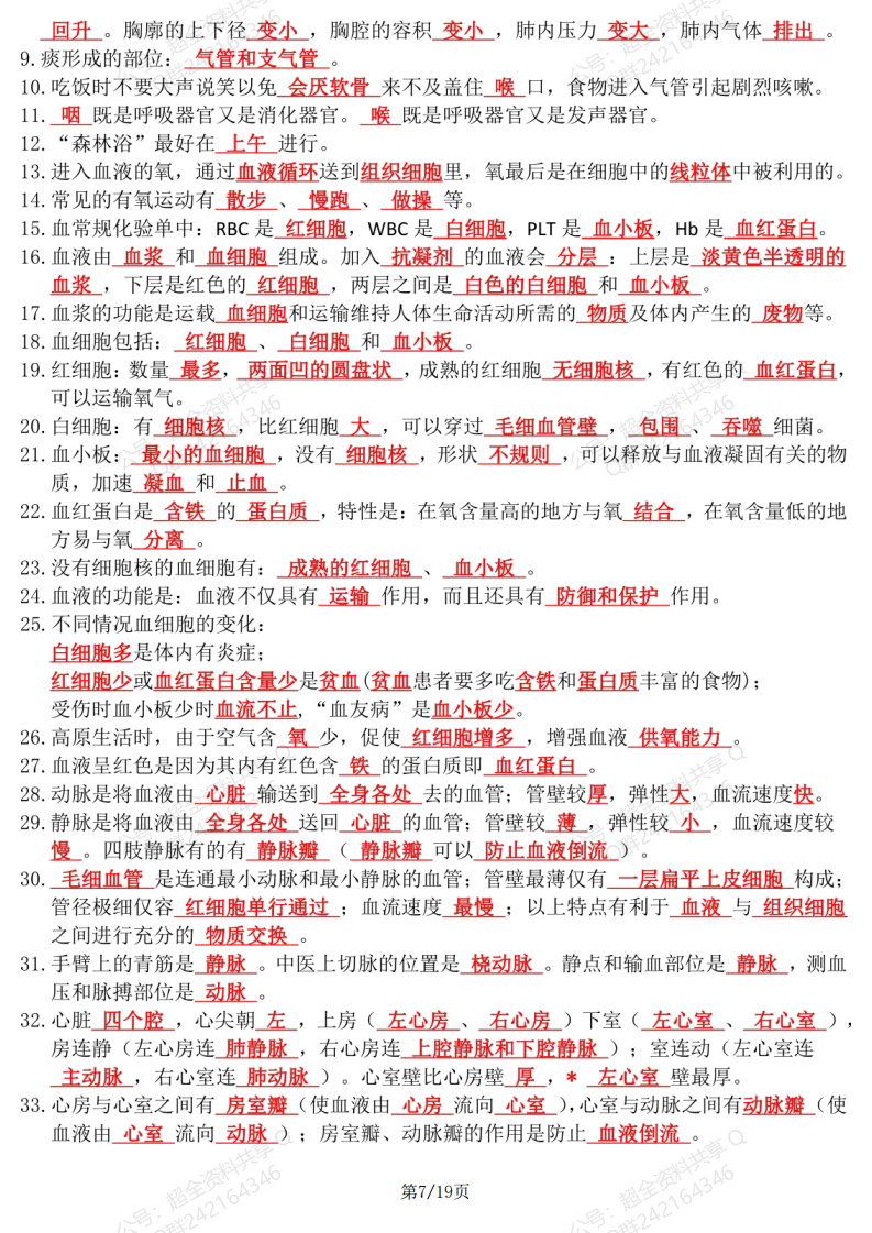 初中生物中考总复习知识要点总结(图片版)(pdf分享) 第7张 初中生物中考总复习知识要点总结(图片版)(pdf分享) 第7张