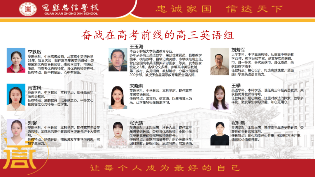 【教师风采】高考备考,携手奋斗——走进忠信高中高三教师-第5张图片-四季读书网