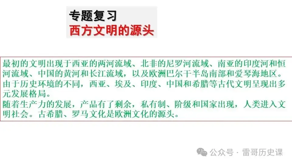 高考考前专题复习:西方文明的源头-第3张图片-四季读书网