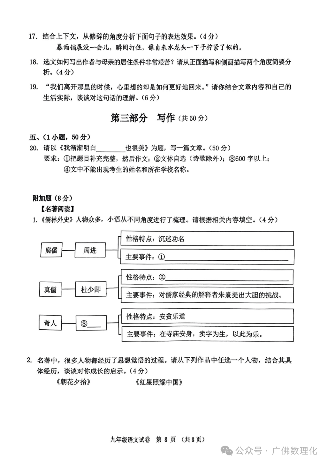 2024年广东省广州市海珠区中考一模语文试题-第8张图片-四季读书网 2024年广东省广州市海珠区中考一模语文试题-第8张图片-四季读书网