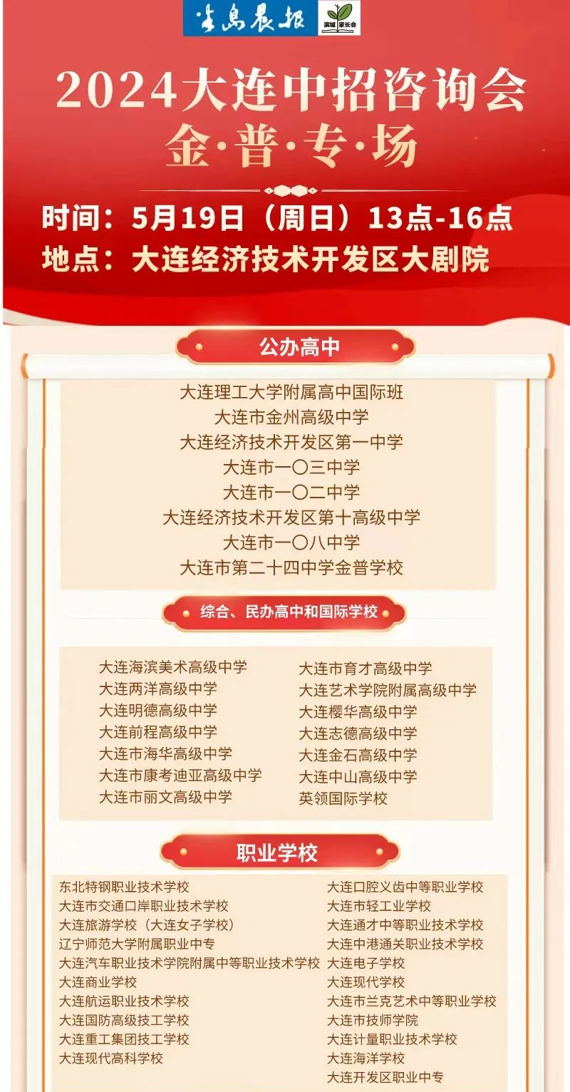 就在这周日!2024金普中考招生咨询会,近60所学校等你来-第3张图片-四季读书网 就在这周日!2024金普中考招生咨询会,近60所学校等你来-第3张图片-四季读书网
