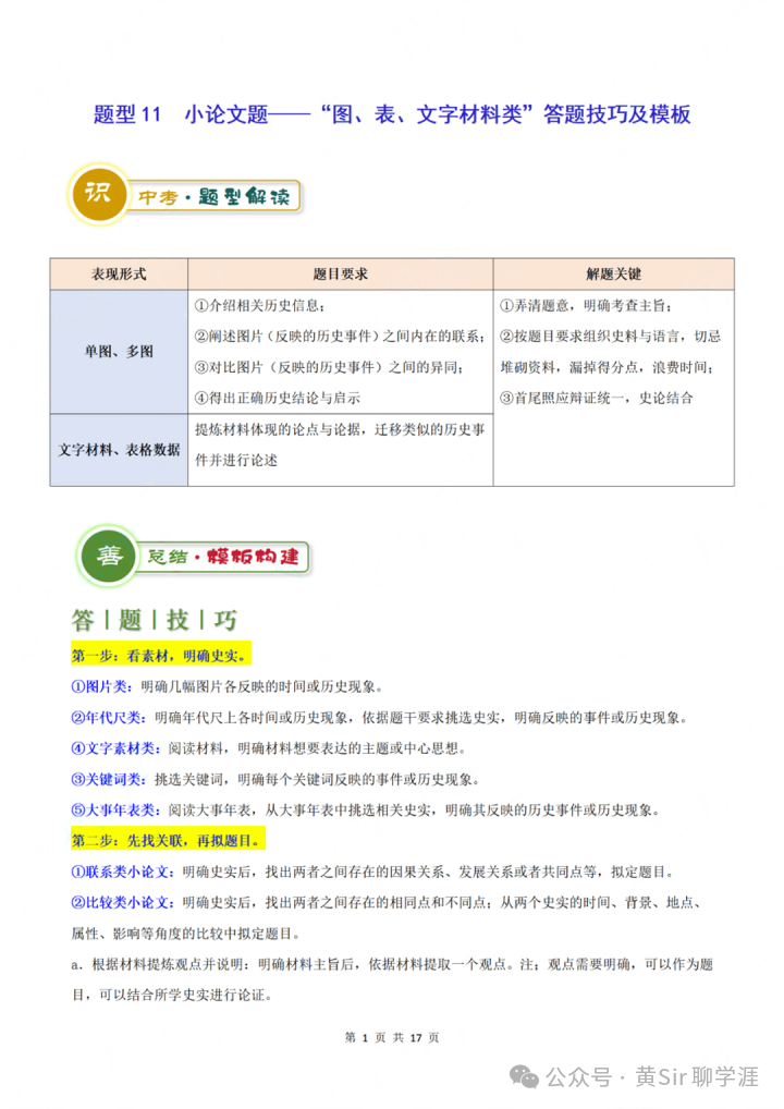 中考历史答题模板及技巧-第12张图片-四季读书网