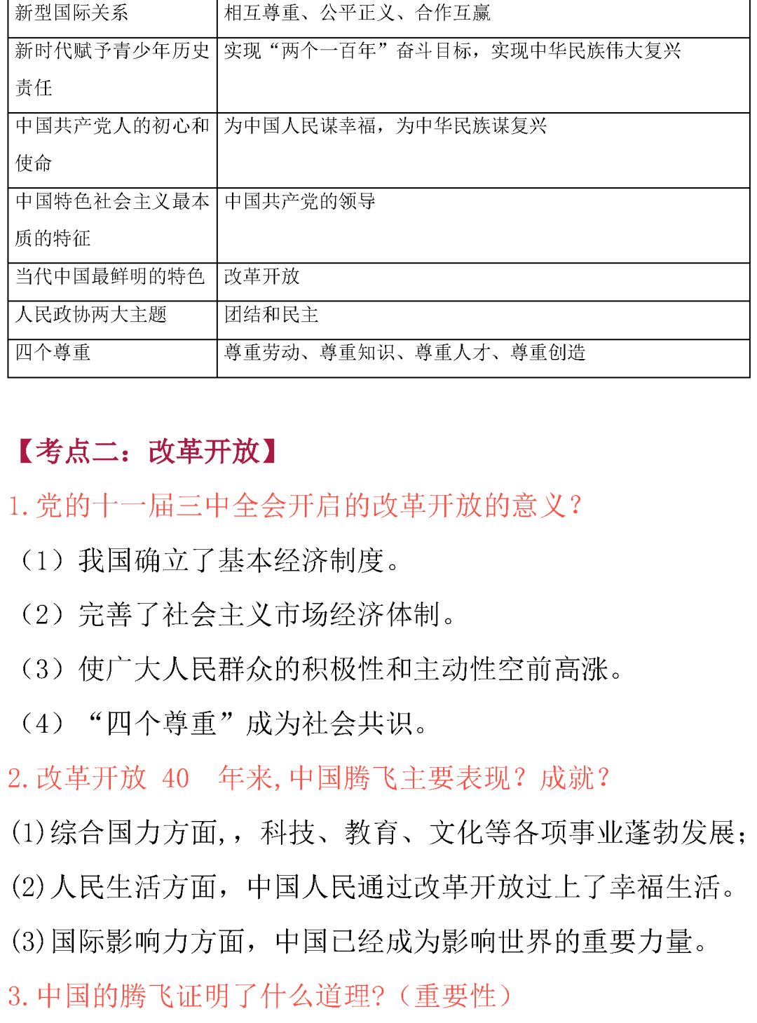 中考政治常考知识点总结-第4张图片-四季读书网