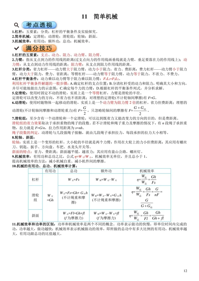 中考物理考点透析以及满分技巧-第12张图片-四季读书网