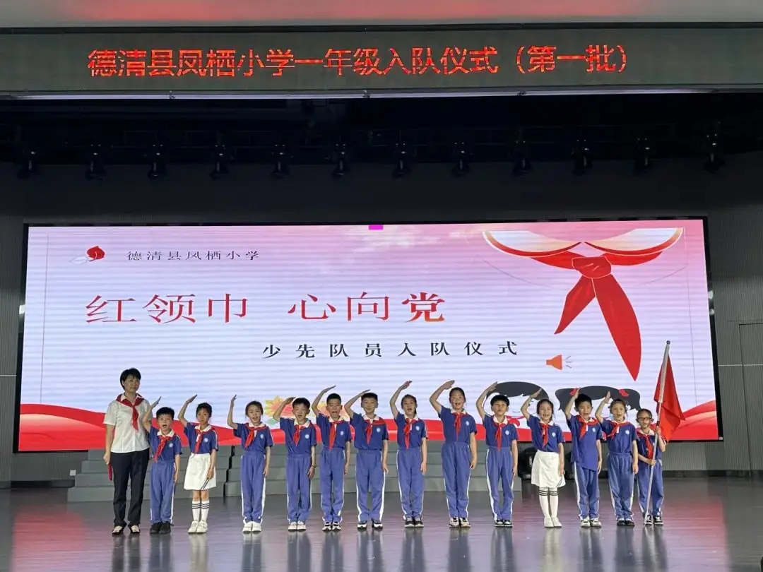 【凤栖小学•凤起德育】红领巾 心向党——德清县凤栖小学2023级少先队新队员入队仪式 第24张