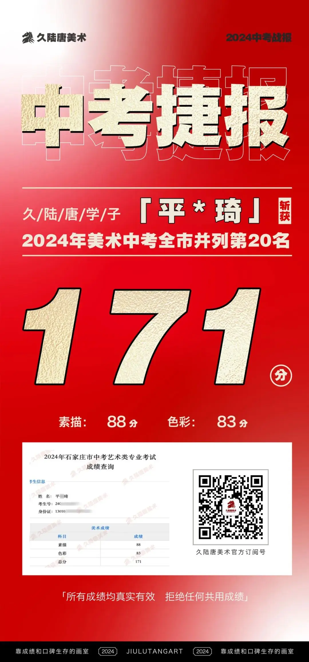 久陆唐美术2024届中考捷报|中考美术成绩出类拔萃!全‮并市‬列前‮名三‬共7人‮陆久‬唐独占4人! 第47张