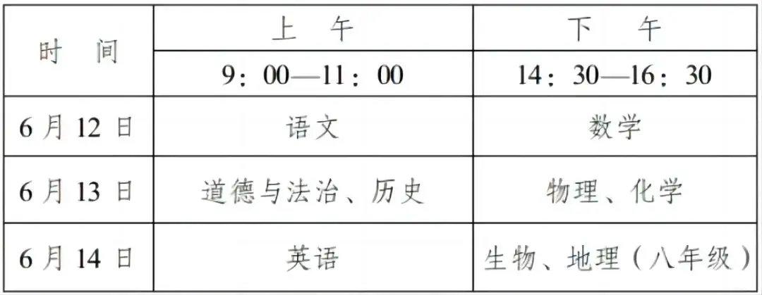 中考政策 | 四川各地2024中考时间及分值汇总! 第13张 中考政策 | 四川各地2024中考时间及分值汇总! 第13张