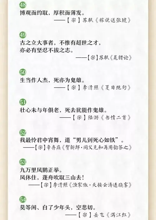小学必考60句励志古诗文,非常有用! 第8张