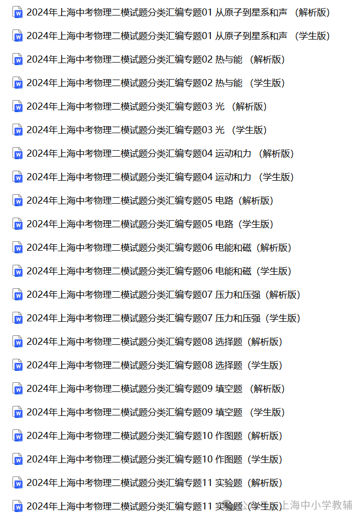2024年上海中考各科二模试题及分类汇编(word版含解析) 第7张 2024年上海中考各科二模试题及分类汇编(word版含解析) 第7张