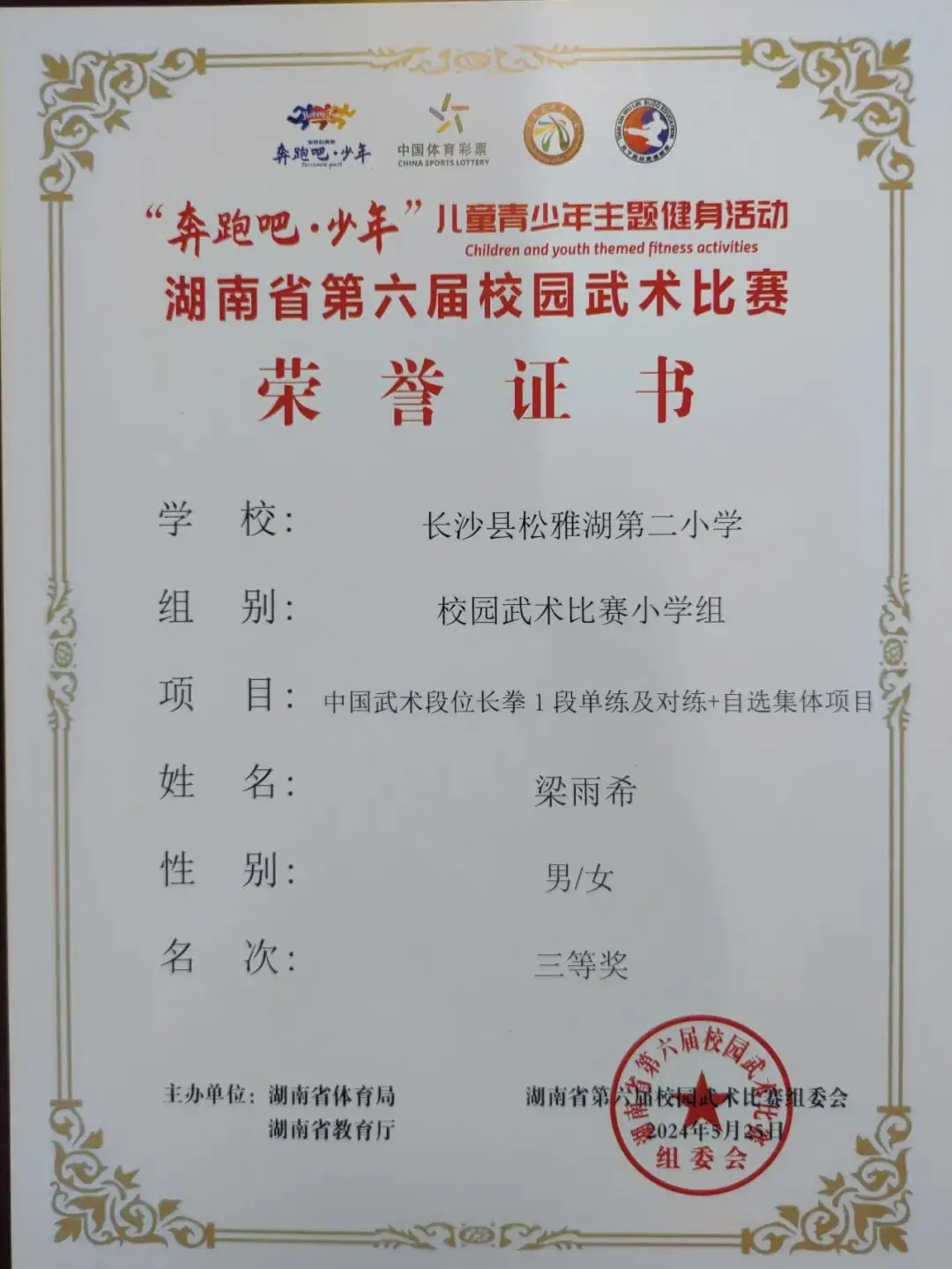 【喜报】热烈祝贺长沙县松雅湖第二小学在湖南省第六届校园武术比赛中喜获佳绩 第11张 【喜报】热烈祝贺长沙县松雅湖第二小学在湖南省第六届校园武术比赛中喜获佳绩 第11张