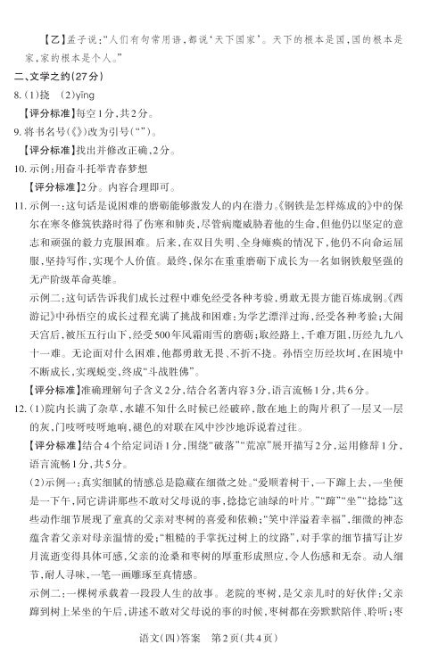 2024年山西中考百校联考(四)语文、理综试题及答案(高清电子版) 第16张 2024年山西中考百校联考(四)语文、理综试题及答案(高清电子版) 第16张
