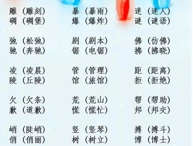 小学语文必考辨字组词,收藏了让孩子每天读一读吧 第8张