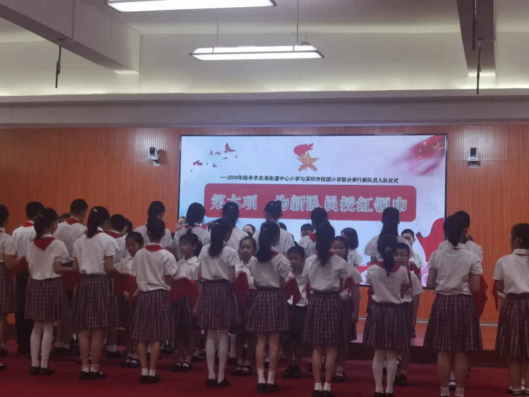 红领巾爱祖国——陆丰市东海街道中心小学、深圳市罗湖区桂园小学联合举行2024年新队员入队仪式 第44张 红领巾爱祖国——陆丰市东海街道中心小学、深圳市罗湖区桂园小学联合举行2024年新队员入队仪式 第44张