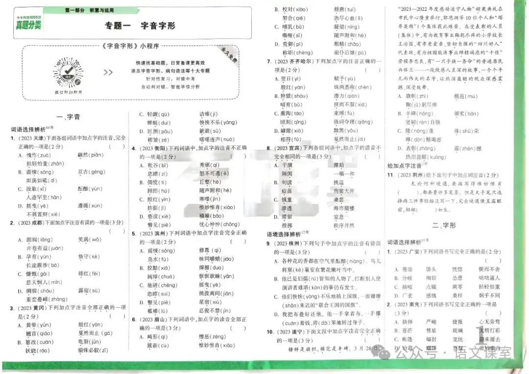 中考语文真题专项训练 第6张 中考语文真题专项训练 第6张