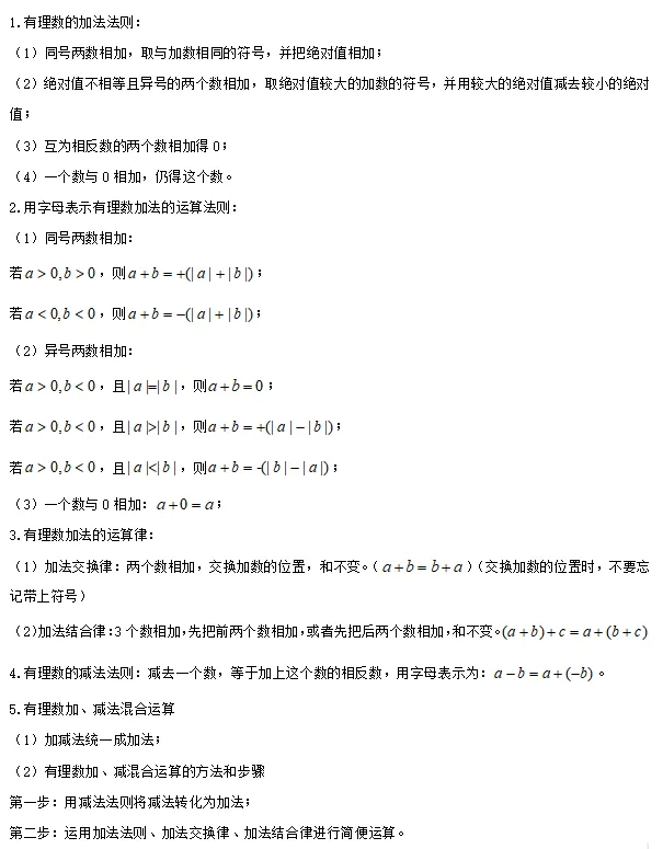 【中考数学】2024年中考数学知识考点梳理(记诵版) 第7张 【中考数学】2024年中考数学知识考点梳理(记诵版) 第7张